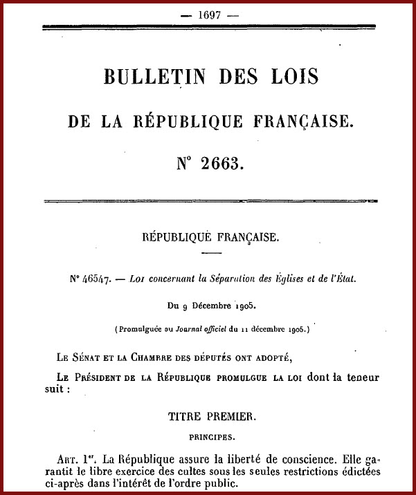 Délibération municipale à Courlandon en 1907 : la loi de 1905