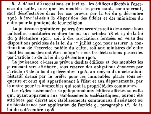 Délibération municipale à Courlandon en 1907 : la loi de 1907, article 5