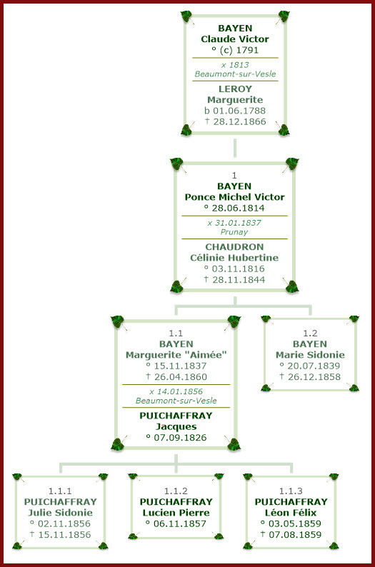 Le testament de Marguerite LEROY : arbre