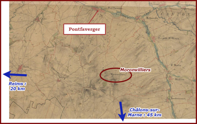 Le dossier des dommages de guerre de Moronvilliers : carte de situation