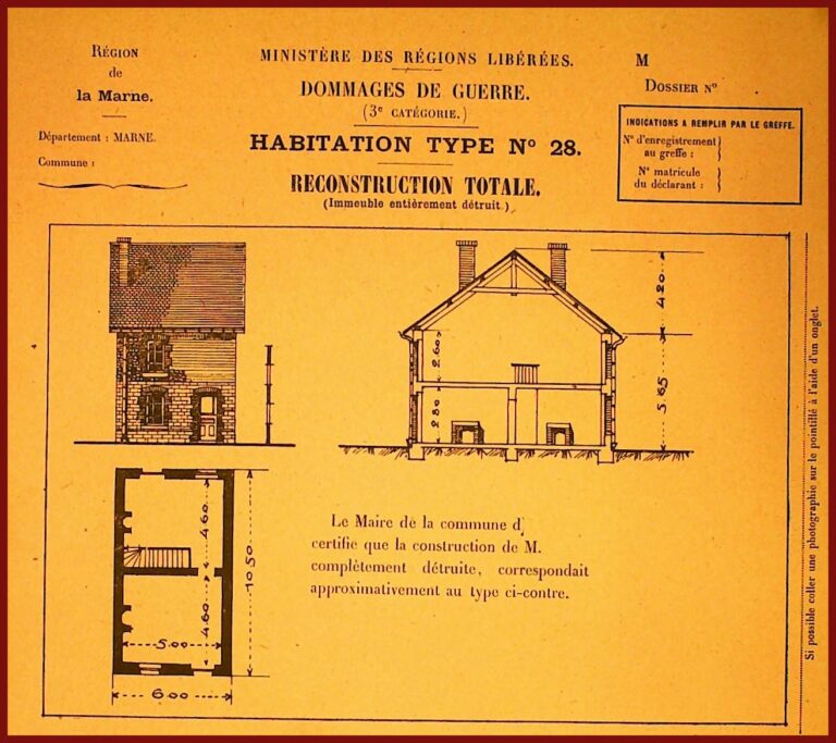 Le dossier des dommages de guerre de Moronvilliers : habitation type 28