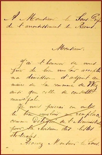 Une élection municipale : courrier 1