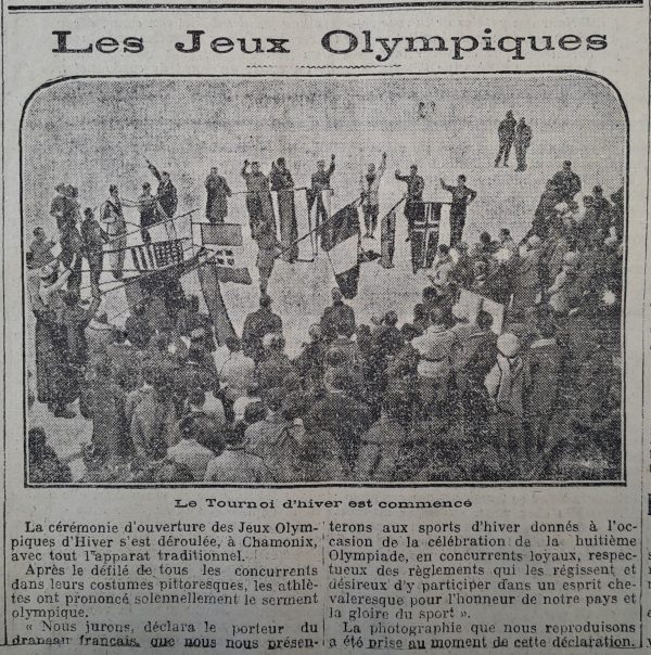 Les jeux de Chamonix 1924 vus de la Marne : article 28.01.1924
