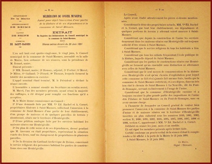 Brescello-sur-Marne : conseil municipal de Saint-Masmes